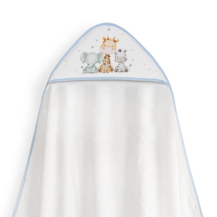 Interbaby Jirafa Elefante Μπουρνούζι Κάπα &#038; Σαλιάρα White-Blue