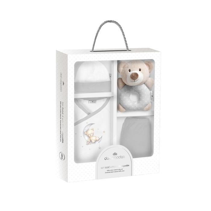 Don Algodon Bear Σετ Δώρου 4 τμχ (0-6 μηνών) Grey
