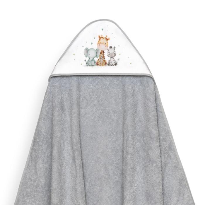 Interbaby Jirafa Elefante Μπουρνούζι Κάπα &#038; Σαλιάρα Grey