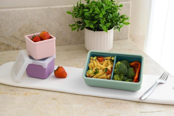 Melii – Bento Σιλικόνης 2 Θέσεων 700ml Sage/Cactus