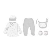 Interbaby Bear Σετ Δώρου 5 τμχ (0-6 μηνών) Grey
