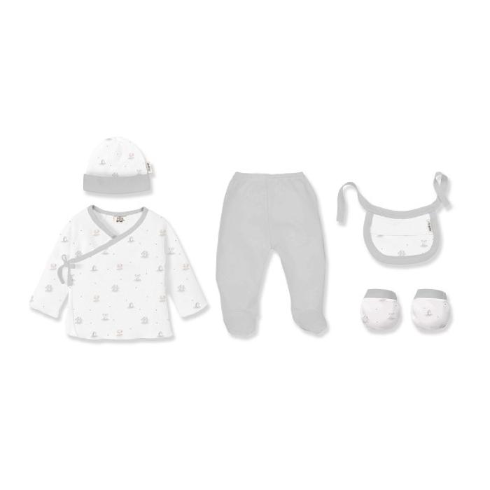 Interbaby Bear Σετ Δώρου 5 τμχ (0-6 μηνών) Grey
