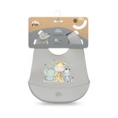 Interbaby Σαλιάρα Σιλικόνης Tres Amigos Grey