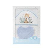 Interbaby Jirafa Elefante Μπουρνούζι Κάπα &#038; Σαλιάρα White-Blue