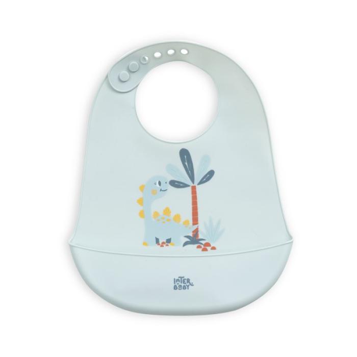 Interbaby Σαλιάρα Σιλικόνης Dino Blue