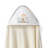 Interbaby Jirafa Elefante Μπουρνούζι Κάπα &#038; Σαλιάρα Beige