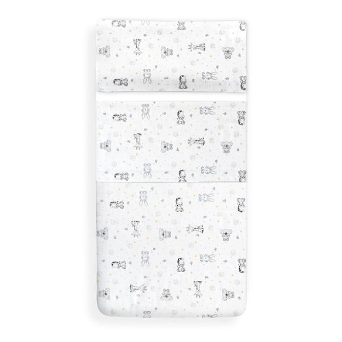 Interbaby Koala Set Σεντόνια Φανέλα White/Blue