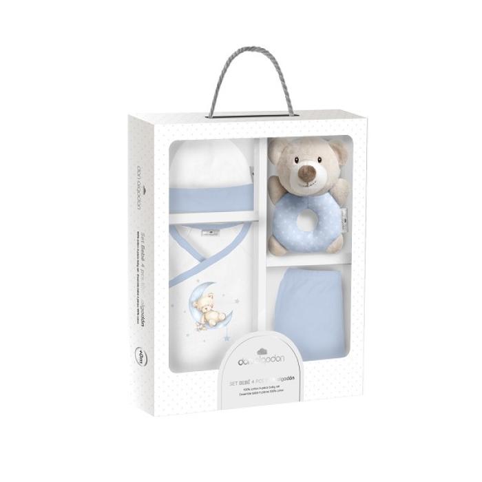 Don Algodon Bear Σετ Δώρου 4 τμχ (0-6 μηνών) Blue