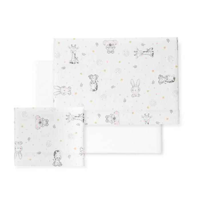 Interbaby Koala Set Σεντόνια Φανέλα White/Pink