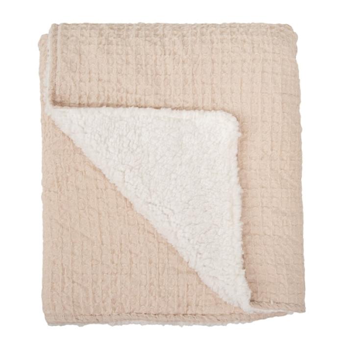 Κουβέρτα Αγκαλιάς διπλής όψης Πικέ/Fleece Μπεζ 80x110εκ.