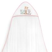 Interbaby Jirafa Elefante Μπουρνούζι Κάπα &#038; Σαλιάρα White-Pink