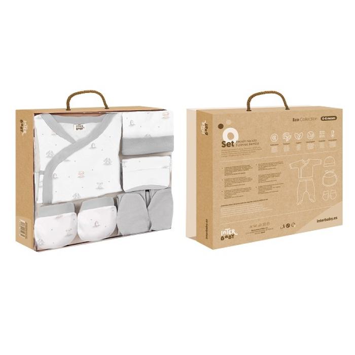 Interbaby Bear Σετ Δώρου 5 τμχ (0-6 μηνών) Grey