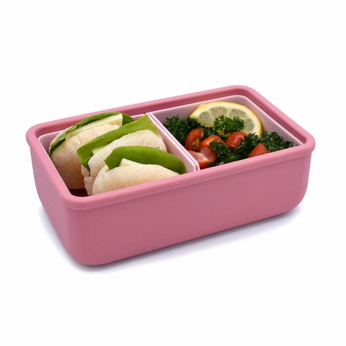 Melii – Bento Σιλικόνης 2 Θέσεων 700ml Blush/Berry