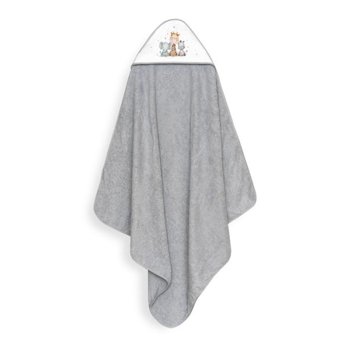 Interbaby Jirafa Elefante Μπουρνούζι Κάπα &#038; Σαλιάρα Grey