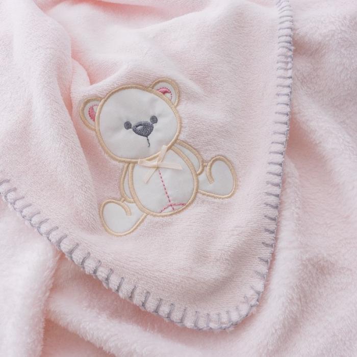 Interbaby Κουβέρτα Αγκαλιάς 80X110 Bear Pink