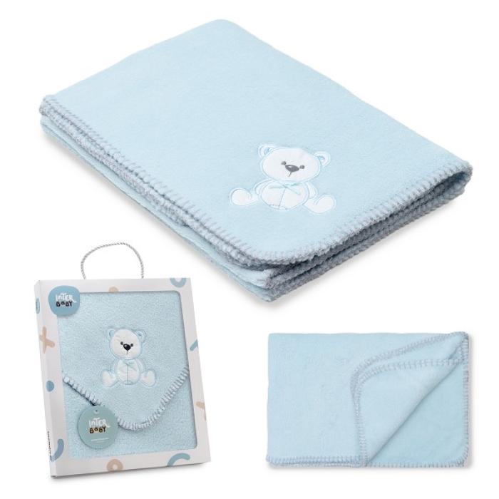 Interbaby Κουβέρτα Αγκαλιάς 80X110 Bear Blue