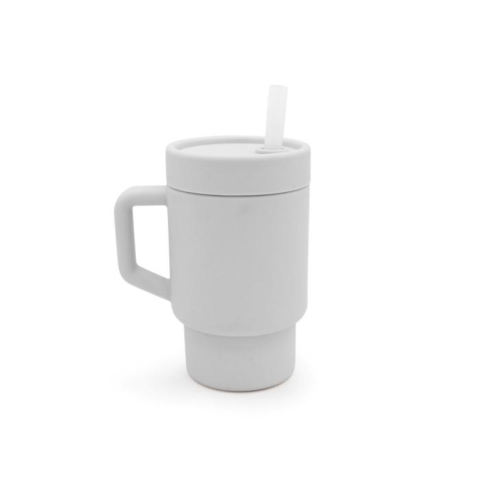 Melii – Παγούρι Σιλικόνης με Καλαμάκι Tumbler Γκρι