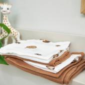 Meyco Σετ 3 Απορροφητικές Λαβέτες/Μουσελίνες Forest Animals Toffee – 30x30cm