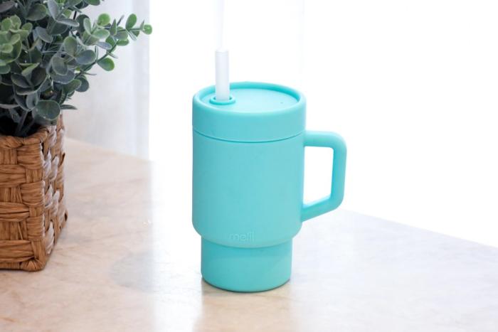 Melii – Παγούρι Σιλικόνης με Καλαμάκι Tumbler Μπλε