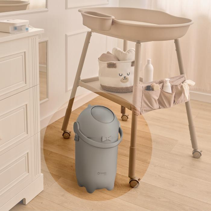 Lionelo Purebin Κάδος για Πάνες Αεροστεγής & Άοσμος Gray