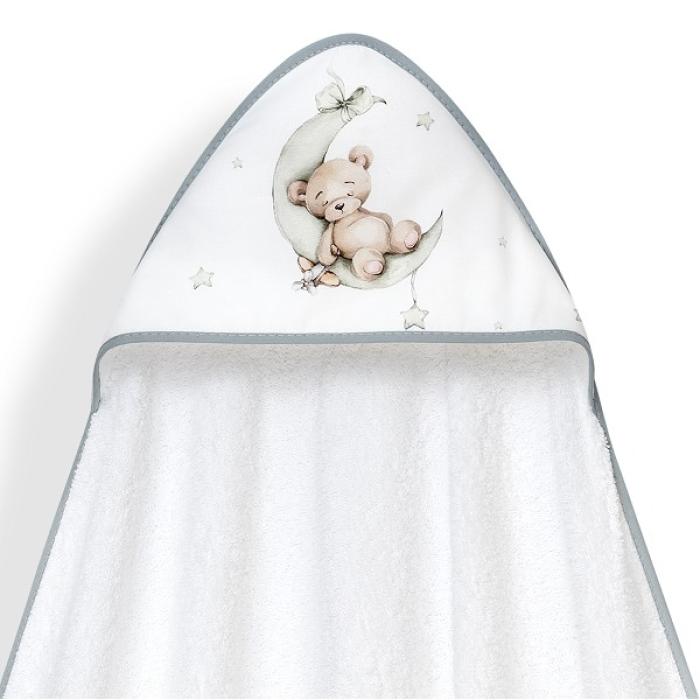 Interbaby Bear Μπουρνούζι Κάπα &#038; Καπέλο Μπάνιου White-Green