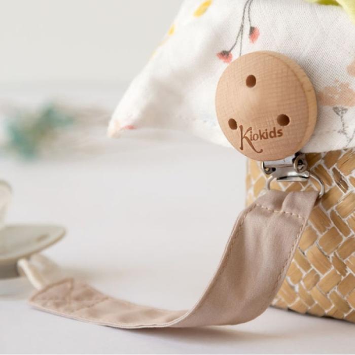 Κλιπ Πιπίλας από Ξύλο Μπεζ 0+M