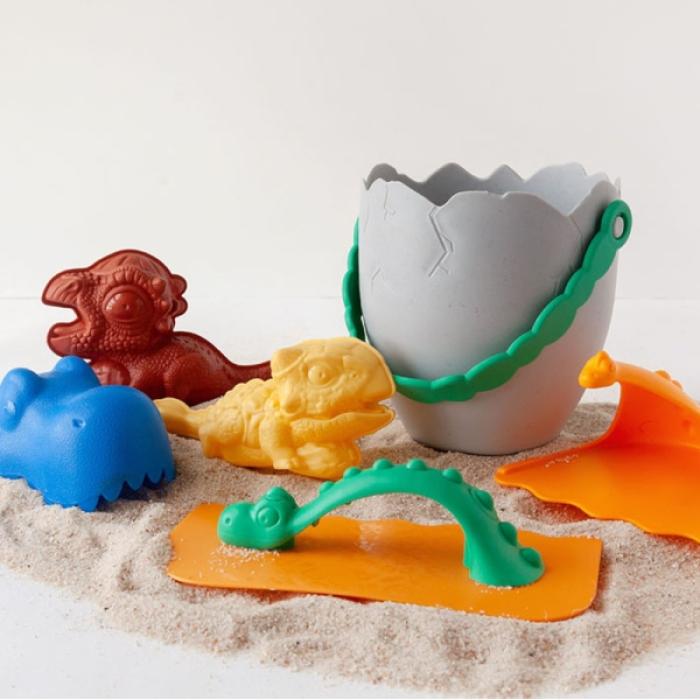 Σετ Κουβαδάκια Παραλίας Jurasic Γκρι 6τμχ. 18+M.