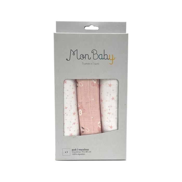 Σετ Πάνες Αγκαλιάς Pink σε Κουτί 80x70cm. 3τμχ.