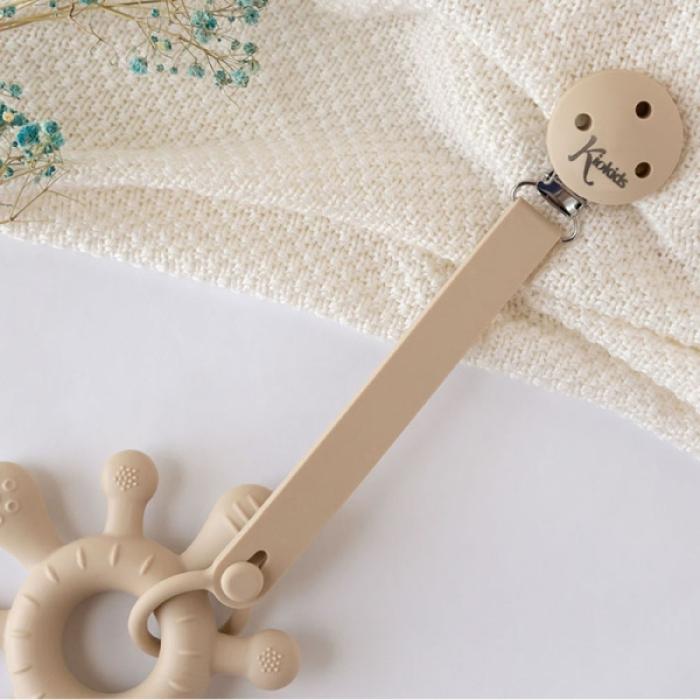 Κλιπ Πιπίλας Σιλικόνης Μπεζ 0+M