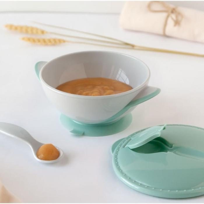 Μπολάκι με Κουταλάκι και Βεντούζα 300ml.Μέντα 6+Μ