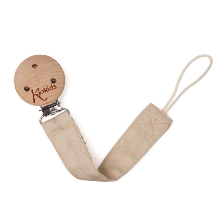 Κλιπ Πιπίλας από Ξύλο Μπεζ 0+M