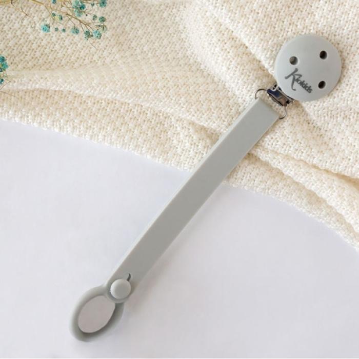 Κλιπ Πιπίλας Σιλικόνης Γκρι 0+M