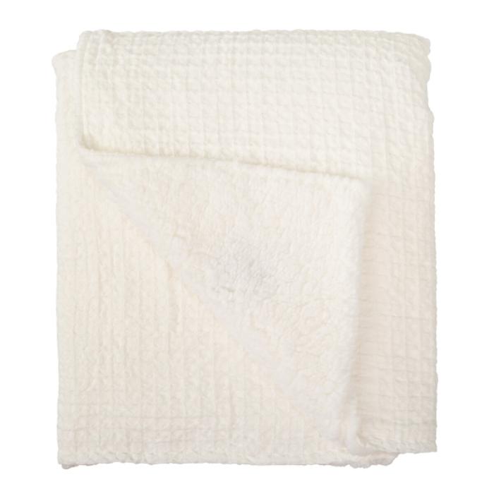 Κουβέρτα Αγκαλιάς διπλής όψης Πικέ/Fleece Λευκό 80x110εκ.