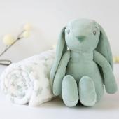 Κουβέρτα Αγκαλιάς με Λούτρινο Λαγουδάκι Μέντα 100x100εκ.