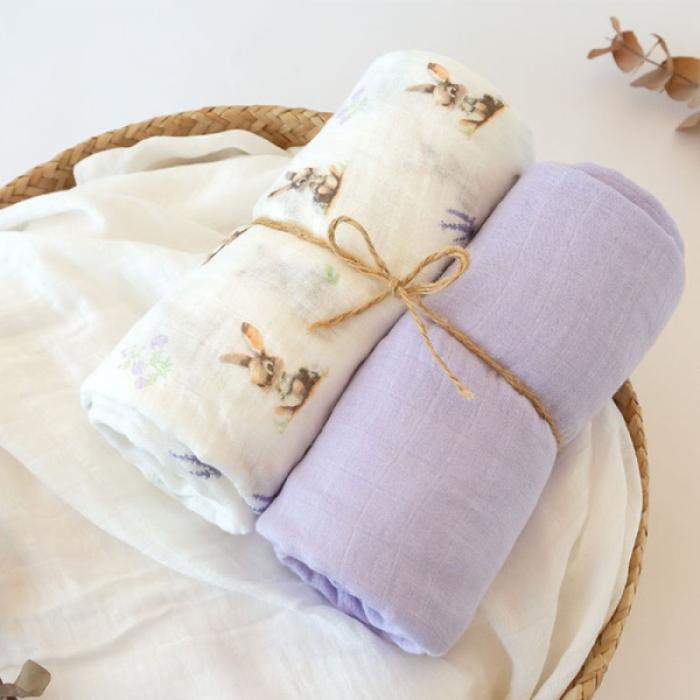 Μουσελίνα Bamboo Lavender Bunny 120x120cm. 2τμχ.