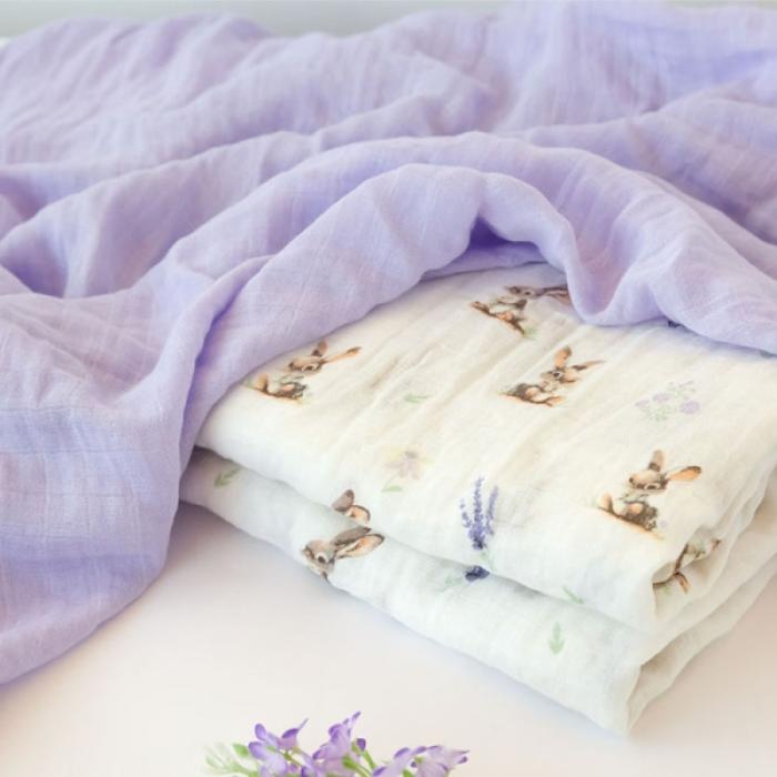 Μουσελίνα Bamboo Lavender Bunny 120x120cm. 2τμχ.