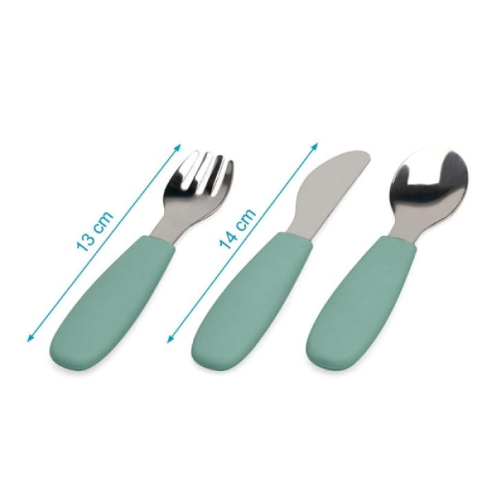 Ανοξείδωτα Μαχαροπίρουνα με Λαβή Σιλικόνης Μεντα 6+Μ. Σετ 3τμχ.