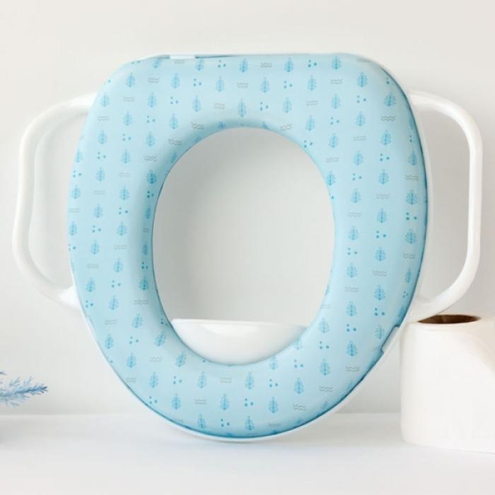 Εκπαιδευτικό Κάθισμα Λεκάνης Μαλακό με Χερούλια Σιέλ 12+Μ