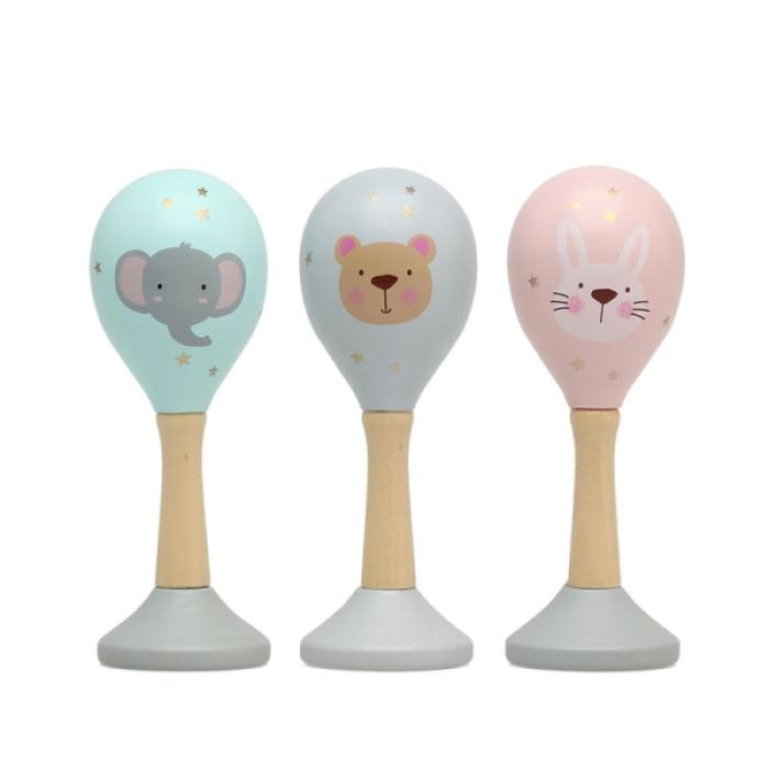 Ξύλινο Παιχνίδι Μαράκα Σετ 12τμχ. σε χάρτινο στάντ