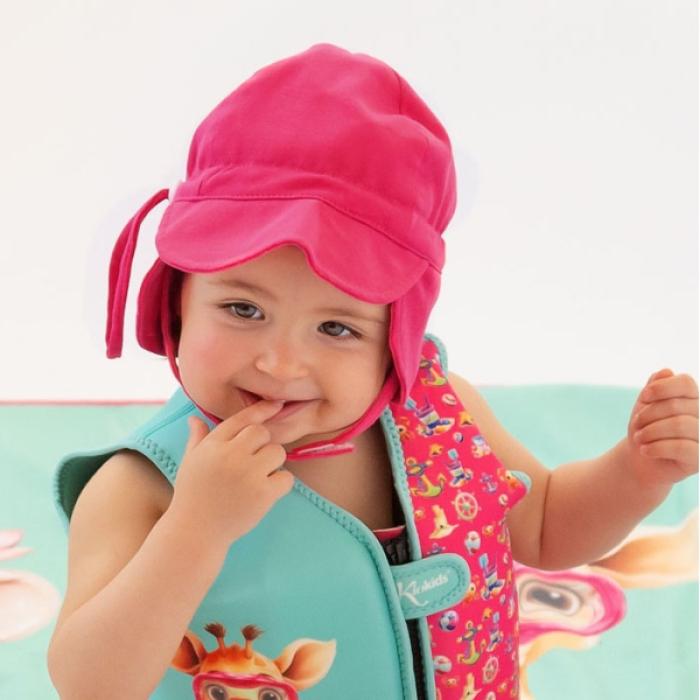 Καπέλο με προστασία UPF50 Φούξια 6-12 μηνών