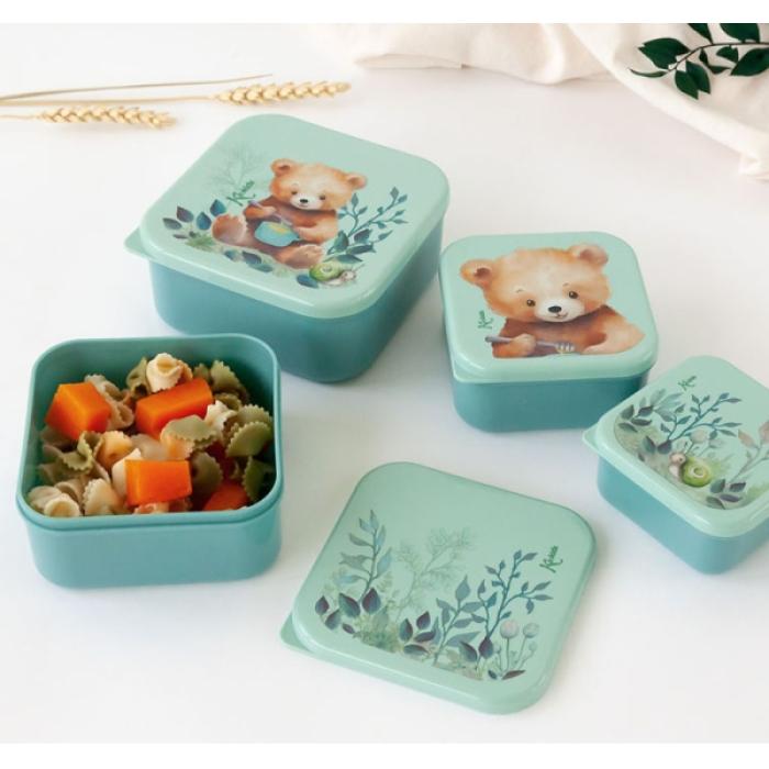 Δοχείο Φαγητού Little Bear Σετ 4τμχ.