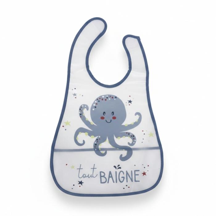 Αδιάβροχη Σαλιάρα PEVA με Τσέπη "Tout Baigne"