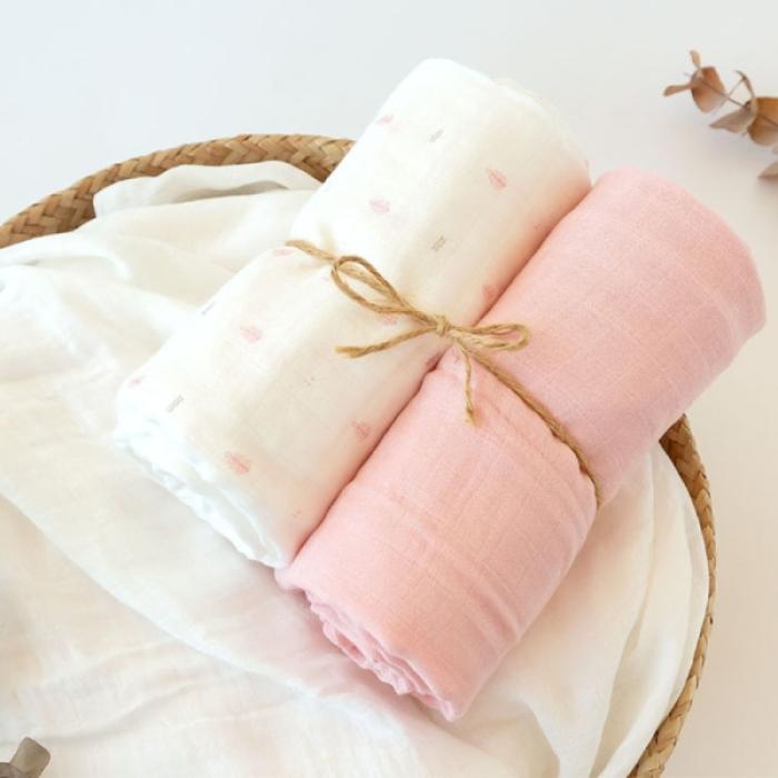 Μουσελίνα Bamboo Petit Pink 120x120cm. 2τμχ.