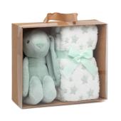 Κουβέρτα Αγκαλιάς με Λούτρινο Λαγουδάκι Μέντα 100x100εκ.