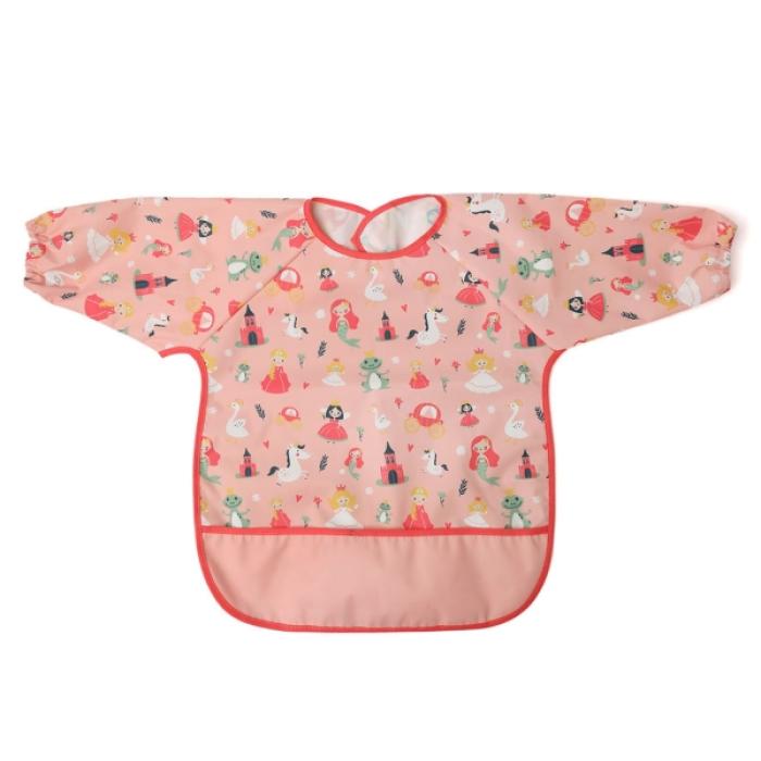 Αδιάβροχη Σαλιάρα-Ποδιά με Μανίκια Tales Ροζ