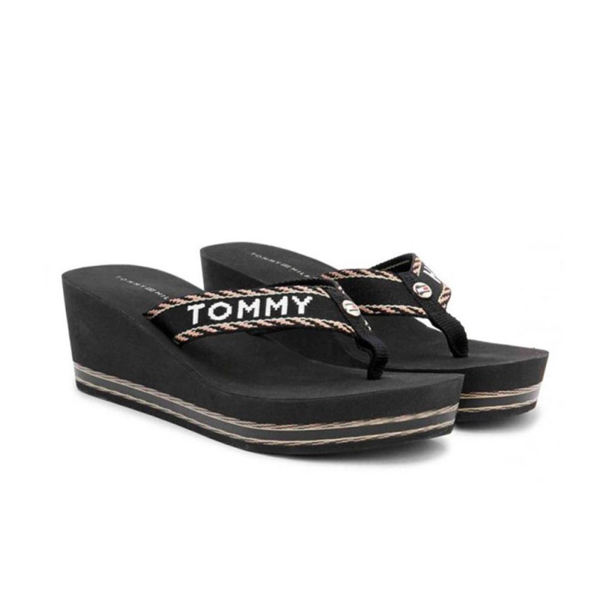 Γυναικείες σαγιονάρες TOMMY HILFIGER FW0FW07149 BDS Μαύρο
