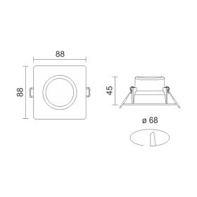 ΧΩΝΕΥΤΟ LED ΟΡΟΦΗΣ ΣΤΕΓΑΝΟ 5W 4000K