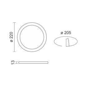 ΧΩΝΕΥΤΟ ΛΕΠΤΟ LED ΟΡΟΦΗΣ 18W 4000K