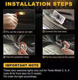 Λογότυπο πόρτας LED για - Tesla (Model 3 / X / S / Y)