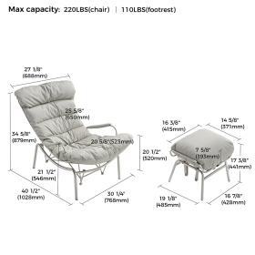 Κουνιστή Πολυθρόνα Liam με Πουφ - Eureka Ergonomic® ERK-LS02-GY